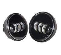 Faro Motocicletta Motociclo 4.5 Pollici LED Fendinebbia DRL Halo Ring 30W Rotondo Impermeabile 4 1/2 Ausiliario Sorpasso(A Black no DRL)