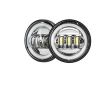 Faro Motocicletta Motociclo 4.5 Pollici LED Fendinebbia DRL Halo Ring 30W Rotondo Impermeabile 4 1/2 Ausiliario Sorpasso(A Silver with DRL)