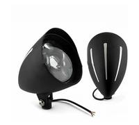 Faro motociclo Visiera Per Motocicletta Bullet LED Faro Lampada Faro Per Sportster Per Dyna Per Softail Per Bobber Per Chopper Per Custom Per XL883 1200(Matte Black)