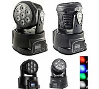 Faro motorizzato automatico DMX 7 Led disco festa party luce rotante PAR strobo