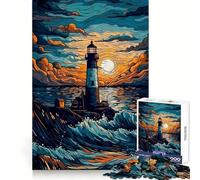 Faro nella notte stellata - Puzzle da 1000 pezzi per ragazzi, stimolante per la mente, ideale per il tempo libero, con bordi precisi e un regalo pensato con cura 38x52cm