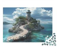 Faro Ocean Puzzle Impossibili 1000Pcs Cielo nuvoloso Decorazione Per La Casa. Giochi Rilassamento E Intelligence Per Adulti E Ragazzi Da 14 Anni 1000pcs (75x50cm)