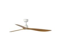 Faro Outwood Ventilatore da soffitto grande a 3 pale bianco opaco, legno di quercia IP44