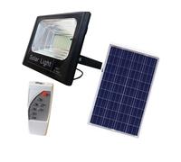 TrAdE shop Traesio - Faro Pannello Energia Solare Faretto Led Luce Bianca Ip67 Con Telecomando - 60 Watt