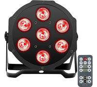 FARO PAR 7x18w LED 6IN1 RGBWA+UV STROBO DMX TELECOMANDO COLORI MIX AUTO SOUND