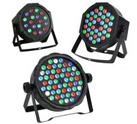 FARO PAR RGB 18-36-54 LED ALTA LUMINOSITA DMX512 STROBO WASH PROGRAMMABILE DISCO