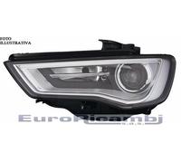 Depo Auto Parts Faro Anteriore Xenon D3S LED per Audi A3 2012-2016 Sinistro Parabola Nera