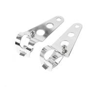 faro per lampadina Supporto per modifica faro per motocicletta, cavalletto per ammortizzatore anteriore, materiale: parte in ferro Staffe Supporto Faretti(Silvery 28mm-34mm)