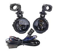 Faro Per Motocicletta Coppia Di Fendinebbia Per Moto 100W Luci Ausiliarie Per Guida Faretti Fari A Doppio Colore Lampeggiatore faro del motociclo