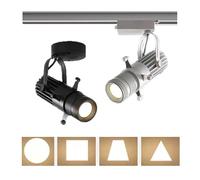 Faro per Palcoscenico, Faretti LED da binario 20 W, luce di taglio grafica, faretti 5, 10 e 15, regolabili, forma quadrata, for dipinti, musei, gallerie d'arte, chiese(6000K,White track lamp 15W)