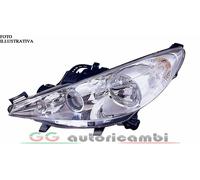 FARO PER PEUGEOT 207 06> H7/H7/H1 CON FENDINEBBIA PARABOLA CROMATA DESTRO