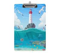 Faro Porto Marittimo Portablocco Nautico Formato A4 Divertente Estetico Lavoro Studiando Lettera Lavagna per Appunti Standard 12,5×8,5 in Pannello rigido per Aula Scolastica Bambini che scrivono Dis
