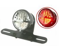 Faro Posteriore Con Supporto Nero Custom Cafè Racer Moto 68Mm Diamentro