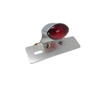 Faro posteriore Highway Hawk "Mini Cateye" completo di portatarga - cromo