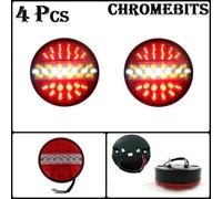 Faro Posteriore Rotondo A Led x4 Luce Indicator Stop Rimorchio Camion Bunker 12v