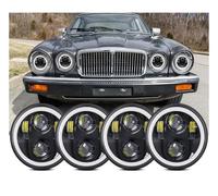Faro Principale Fari Fari Anteriori A LED Da 4 Pezzi 5,75 Pollici Rotondi A LED Per Accessori Auto D'epoca, Bianchi DRL Ambra Angel Eyes Halo 5-3/4 Fanale Anteriore(4pcs Chrome)