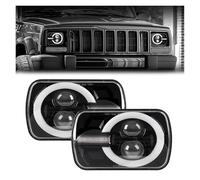 Faro Principale Fari Faro Anteriore A LED Rettangolare 5x7 7x6 Pollici Per Jeep Per Wrangler YJ Per Cherokee XJ Con Luci Diurne Alte/basse Fanale Anteriore