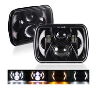 Faro Principale Fari Per Ford Per F250 Per F350 Per E150 Per E250 E350 Faro Anteriore A LED Quadrato 5x7 7x6 Pollici Con Indicatore Direzione Abbaglianti/Anabbaglianti DRL Fanale Anteriore(008)