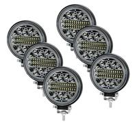 Faro Proiettore Barra Luminosa A LED Da 4 Pollici 102W/luce Da Lavoro Spot Flood Per Camion Barca ATV Per Trattore Per Jeep OffRoad 4x4 Barra Faro A Led 12V 24V Fari Anteriori(6 Piece round 102W)