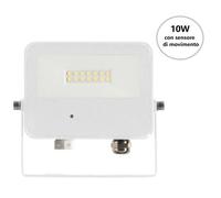 FARO PROIETTORE CON SENSORE DI MOVIMENTO LED 10W 4000K BIANCO SKY M.WAVE BENEITO