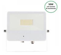 FARO PROIETTORE CON SENSORE DI MOVIMENTO LED 50W 4000K BIANCO SKY M.WAVE BENEITO [EEK: E]