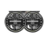 Faro Proiettore Fanale Anteriore Per Wrangler JK Per Defend Fari Anteriori A LED Da 7'' Per Lada Per Niva 4x4 Fari Anteriori Rotondi Abbaglianti E Anabbaglianti H4 Luci Marcia Auto Faro Principale(2pc