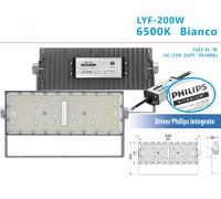 Faro Proiettore LED 200/400/600/800/1000W Campi Sportivi Strade e Capannoni IP65