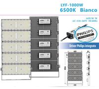 Faro Proiettore LED 200/400/600/800/1000W Campi Sportivi Strade e Capannoni IP65