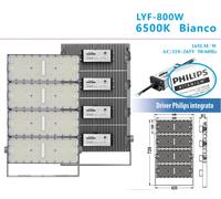 Faro Proiettore LED 200/400/600/800/1000W Campi Sportivi Strade e Capannoni IP65