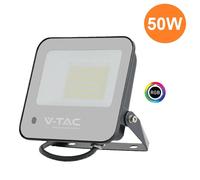 V-TAC 50W Floodlight RGB+White Frosted Glass Black Body With Controler IP65