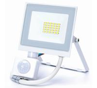 Faro proiettore Led Slim 20W Bianco da esterno IP65 Bianco neutro 4000K con sensore crepuscolare e di movimento Aigostar