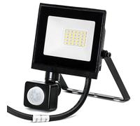 Faro proiettore Led Slim 20W Nero da esterno IP65 Bianco neutro 4000K con sensore crepuscolare e di movimento Aigostar
