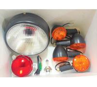 Faro proiettore nero 7'' fanale posteriore 4x indicatori per Royal Enfield Cl...