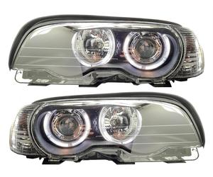 Faro Proiettore Sinistro Angel Eyes Halo Indicatore Per BMW E46 2Dr 98-03