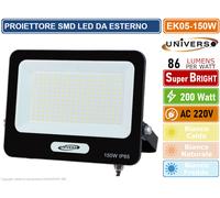 FARO PROIETTORE SMD LED FLOODLIGHT 10-20-30-50-100-150-200W SLIM IP65 NERO