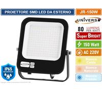 FARO PROIETTORE SMD LED FLOODLIGHT 20-30-50-100-150-200W SLIM IP65 COLORE NERO