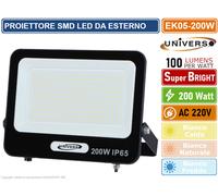 FARO PROIETTORE SMD LED FLOODLIGHT 200W SLIM IP65 COLORE NERO 3000K 4000K 6500K [EEK: F]