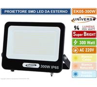 FARO PROIETTORE SMD LED FLOODLIGHT 300W SLIM IP65 COLORE NERO 3000K 4000K 6500K