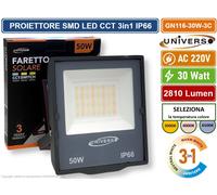 FARO PROIETTORE SMD LED FLOODLIGHT 30W SLIM IP66 COLORE GRIGIO CCT 3in1