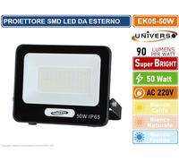 FARO PROIETTORE SMD LED FLOODLIGHT 50W SLIM IP65 COLORE NERO - 3000K 4000K 6500K