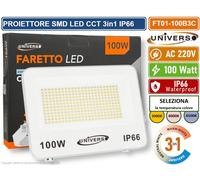 FARO PROIETTORE SMD LED ULTRA SLIM 100W CCT SWITCH TEMPERATURA COLORE SELEZIONAB [EEK: E]