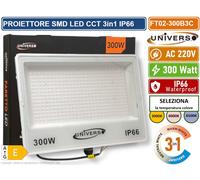FARO PROIETTORE SMD LED ULTRA SLIM 300W CCT SWITCH TEMPERATURA COLORE SELEZIONA