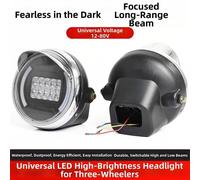 Faro proiettore tondo 15 led perline per moto triciclo con interruttore doppio f