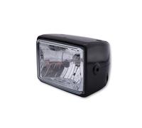 Faro rettangolare, montaggio laterale, H4 12V 60/55W, ABS, nero, nero