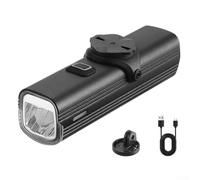 Faro ricaricabile per bicicletta, 1000 lumen, USB-C, IPX5, impermeabile, in lega di alluminio, con 5 modalità, fascio di 250 m per guida notturna, compatibile con supporti GARMIN
