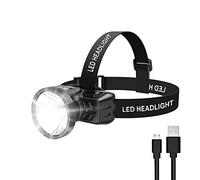 Faro ricaricabile, portatile, 4 modalità, super luminoso, regolabile, impermeabile, a 90 gradi, per adulti, campeggio, caccia, escursionismo, corsa, pesca