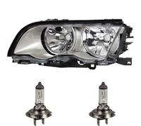 Faro Sinistro Argento Per BMW 3 Serie E46 Anno 98-01 Philips H7/H7 + Motore