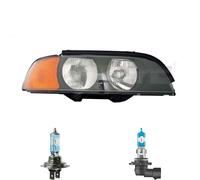 Faro Sinistro Giallo H7/HB3 Per BMW 5 Serie E39 Inclusi Lampadine Osram