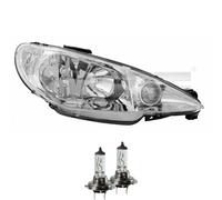 Faro Sinistro H7/H7 Per Peugeot 206 CC 2D 2A/C 2E/K Inclusi Lampadine Osram