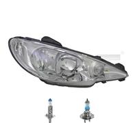 Faro Sinistro Inclusi Lampadine OSRAM H7 H1 Per Peugeot 206 CC 2D 2A/C 2E/K